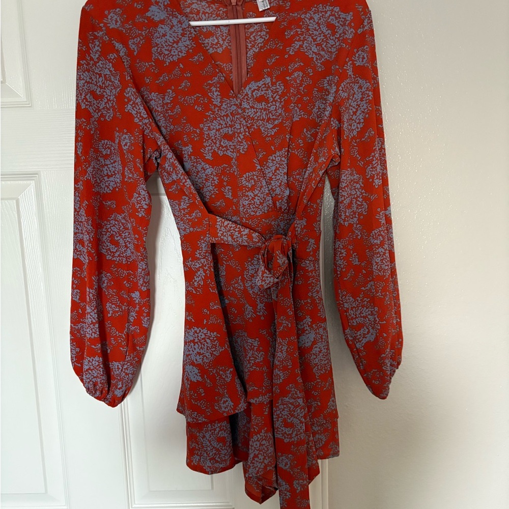 Vici Red and Blue Patterned Romper